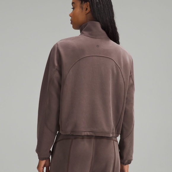 Lululemon Brushed Softstream Ribbed Half Zip Espresso Size 8 - Picture 7 of 8